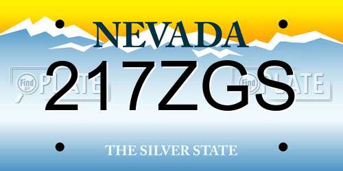 217ZGS Nevada License Plate
