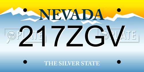 217ZGV Nevada License Plate