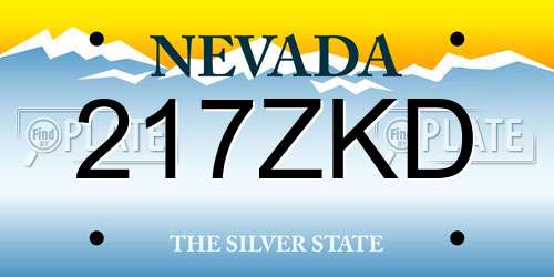217ZKD Nevada License Plate