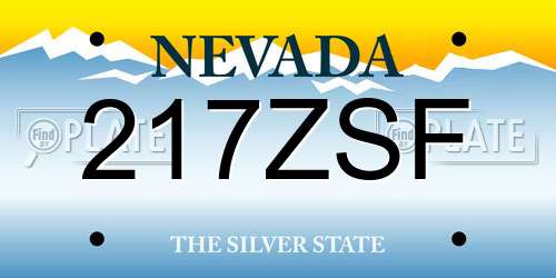 217ZSF Nevada License Plate