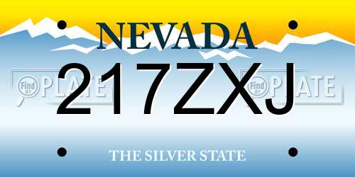 217ZXJ Nevada License Plate