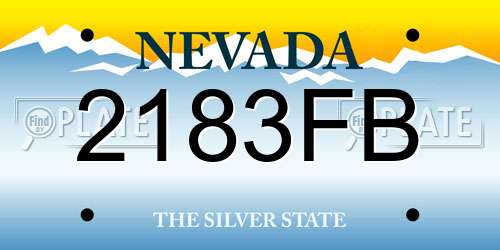 2183FB Nevada License Plate