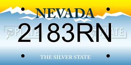 2183RN Nevada License Plate