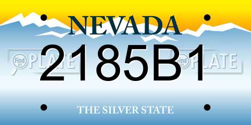 2185B1 Nevada License Plate