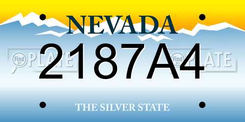 2187A4 Nevada License Plate