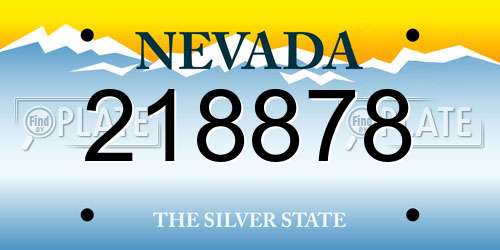 218878 Nevada License Plate