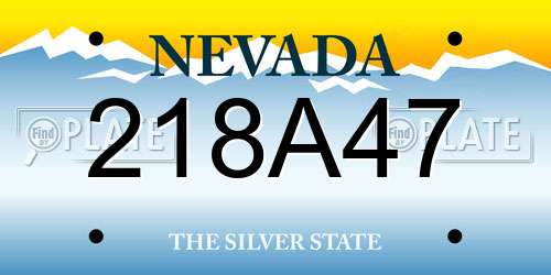 218A47 Nevada License Plate