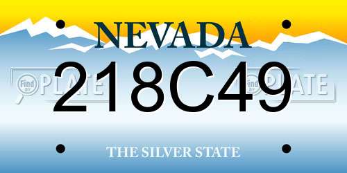 218C49 Nevada License Plate
