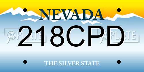 218CPD Nevada License Plate