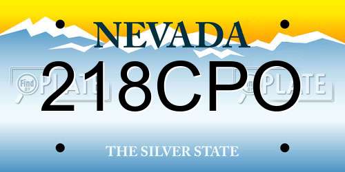 218CPO Nevada License Plate