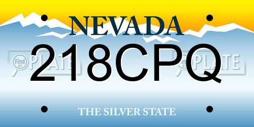 218CPQ Nevada License Plate