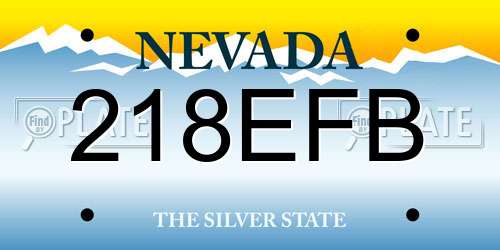 218EFB Nevada License Plate