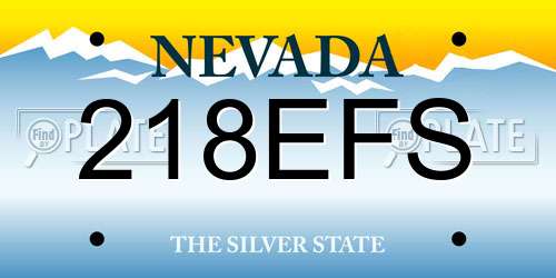 218EFS Nevada License Plate
