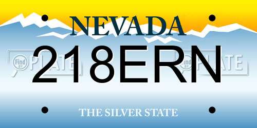 218ERN Nevada License Plate
