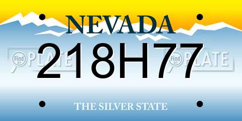 218H77 Nevada License Plate