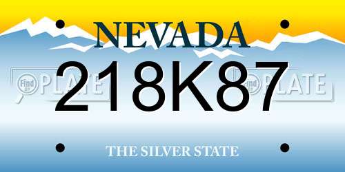 218K87 Nevada License Plate