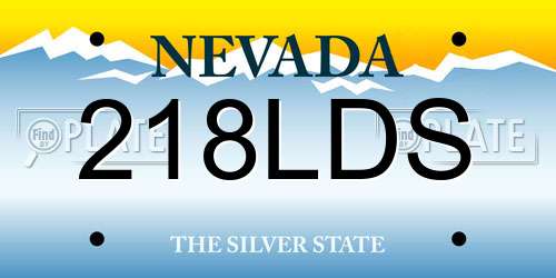 218LDS Nevada License Plate