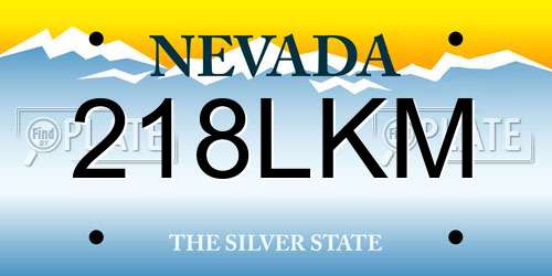 218LKM Nevada License Plate