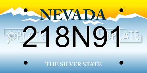 218N91 Nevada License Plate