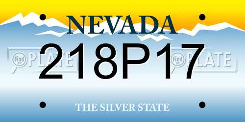218P17 Nevada License Plate