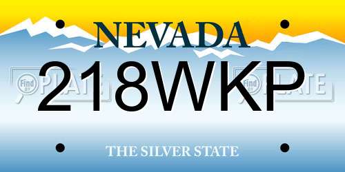218WKP Nevada License Plate