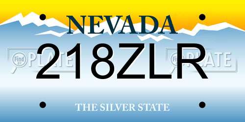 218ZLR Nevada License Plate