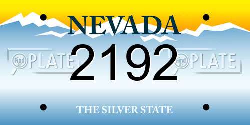 2192 Nevada License Plate