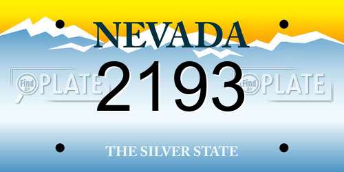 2193 Nevada License Plate