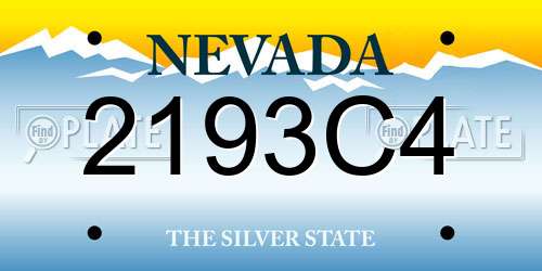 2193C4 Nevada License Plate
