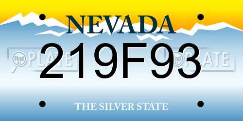 219F93 Nevada License Plate
