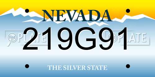 219G91 Nevada License Plate