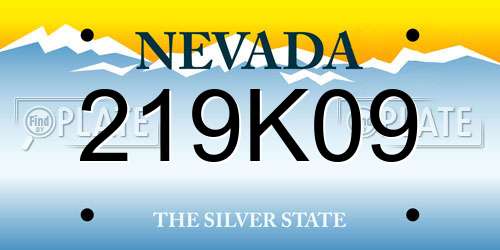 219K09 Nevada License Plate