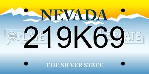 219K69 Nevada License Plate