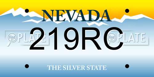 219RC Nevada License Plate