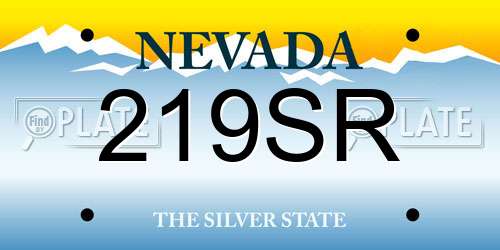 219SR Nevada License Plate