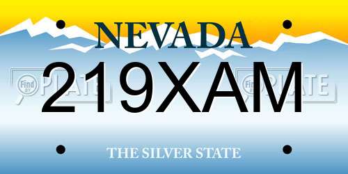 219XAM Nevada License Plate
