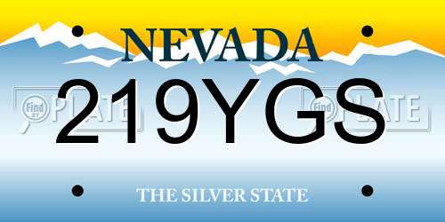 219YGS Nevada License Plate