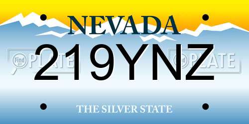 219YNZ Nevada License Plate