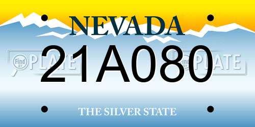 21A080 Nevada License Plate