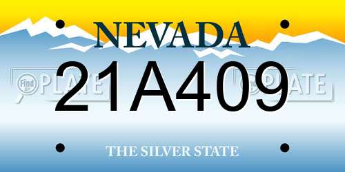 21A409 Nevada License Plate