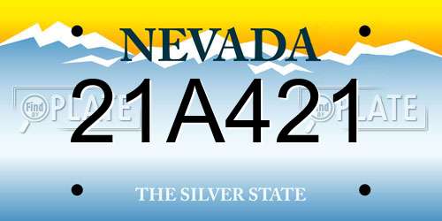 21A421 Nevada License Plate