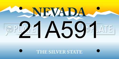 21A591 Nevada License Plate