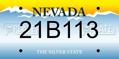21B113 Nevada License Plate