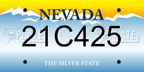 21C425 Nevada License Plate