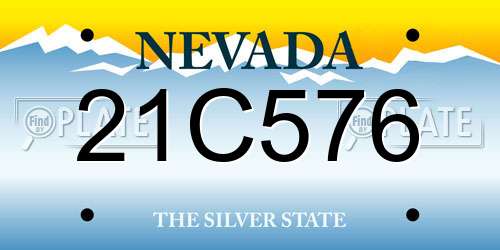 21C576 Nevada License Plate