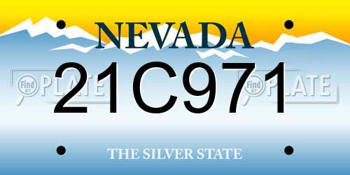 21C971 Nevada License Plate