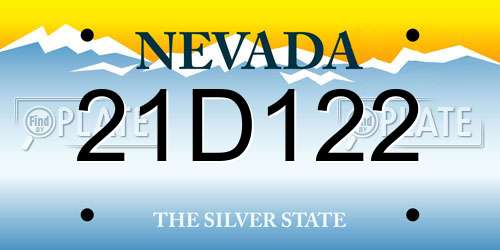 21D122 Nevada License Plate