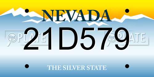21D579 Nevada License Plate