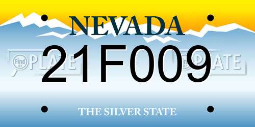 21F009 Nevada License Plate