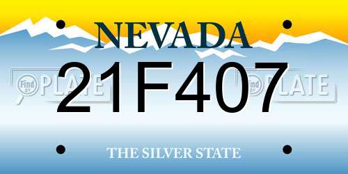 21F407 Nevada License Plate